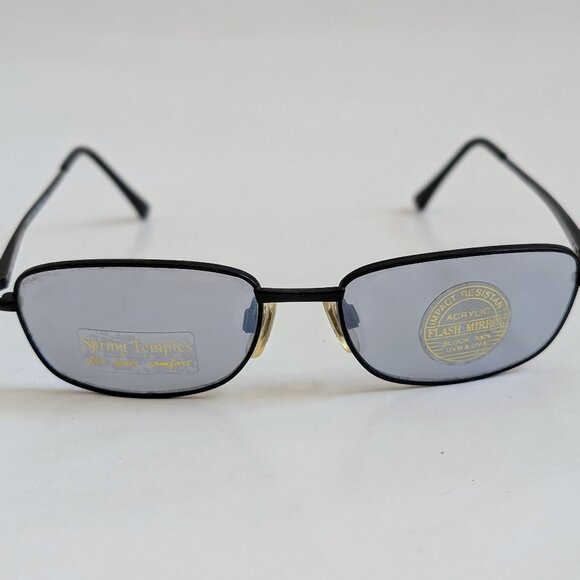 NWT Vintage 90's Small Rectangle Metal Sport Sunglasses (M.Black) - Picture 1 of 5